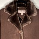 Jones New York Penny Lane Vintage Faux Fur Brown Coat Women’s Medium Photo 4