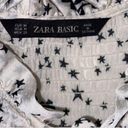 ZARA  Black Star Floral Print Black and White
Top (Size Medium) Photo 3