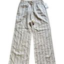 Harmony & Havoc  Striped Linen Pull On Boho Straight Pants Size Large nwt Photo 0