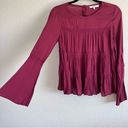 Ro & De  Womens Burgundy Tiered Lace Blouse Photo 3