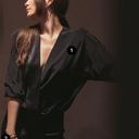 Michelle Mason Mason by  Obi Long Sleeve Silk Wrap Dress 0 Black Photo 1