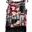 Zac and Rachel  Abstract Floral Fringe Tank Top Sz M Women’s Hawaiian Photo 8