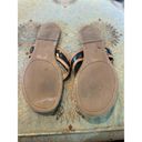 Tommy Hilfiger  faux leather tan and black thong sandals in size 8 Photo 2