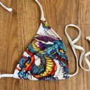 Ed Hardy Vintage Y2K Rare White Blue Dragon String Triangle Edgy Bikini Set Photo 3