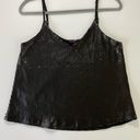 Material Girl  Sequin Camisole Cami Black Matte Tank Top Sz Small Y2K Cropped Photo 5