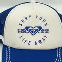 Roxy  Surf Your Life Away Blue & White Mesh Trucker Snap back Hat Cap Women’s OS Photo 1