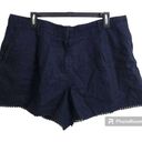 The Loft  Size 14 Navy 100% Linen Shorts Photo 0