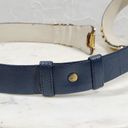 Vintage Judith Lieber Lion Head Belt Blue Snakeskin Leather Gold Buckle Saks 80s Photo 4