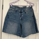 We The Free Free People  Boomerang Long Shorts Blues Clues Denim Mid Rise Size 27 Photo 3