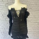 House Of CB Tatyana Black Ruffle Mini Dress Photo 2