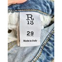 R13  Boy Straight Mid-Rise Distressed Stretch Crop Jeans Carlton Women's Size 29 Photo 8