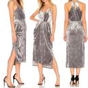 BCBGeneration EUC  Crushed Velvet Racerback Midi in Grey Frost Size Small Photo 2