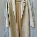 ZARA Women’s  Long Sleeve Open Front Long Faux Suede Jacket Tan Size Large Photo 0