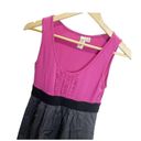 L8ter  Dress Y2K Size S Pink Gray Short Sleeveless A-line Colorblock Tuxedo Ruffl Photo 2