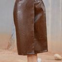 High waist PU leather wrap skirt Brown Size M Photo 1