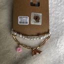 Urban Outfitters New  faux pearl charm bracelet, gold tone chain and pearl Photo 0