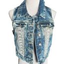 Amethyst Jeans Womens  Cowboy Coture Stonewash Western Chic Denim Jean Vest  Sz L Photo 0