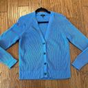 Talbots  blue shaker knit vneck cardigan size small Photo 6