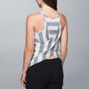 Lululemon  Vita Racer Tank Straightup Stripe Heathered Grey Heathered White SZ 2 Photo 2