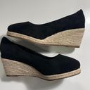 Black Closed Toe Espadrille Wedge Heels Size 8 Photo 0