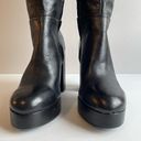 ZARA  Platform Knee High Heeled Tall Leather Boots Zippers Modern US 6.5 / EU 37 Photo 5