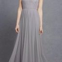 Donna Morgan  Crisscross High-Neck Bridesmaid Dress Prom Dress Gray Size US 4 Photo 0