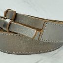 Gap  Silver Metallic Double Buckle Genuine Leather Belt Size Small S Womens Photo 2