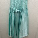 Dance Allure Vintage 80’s Dance-Allure Women's Aqua Puff Sleeve Dress‎ size 7/8 mermaidcore Photo 5