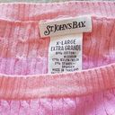 st. john's bay  Pink/Orange Stripe Pullover Sweater 3/4 Sleeve Scoop Neck Size XL Photo 2