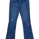 DKNY  Embroidered Paint Splash Denim Flare Jeans 5 Photo 2