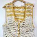 Handmade Yellow And White Crochet Knitted Sweater Vest Size M Photo 1