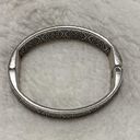 Brighton  Ferrara medallion Hinged Silver Etched Bangle Photo 3