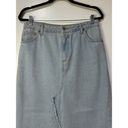 Topshop  Long Denim Mid Maxi Skirt w/ Front Slit Size 8 EUC Light Wash Frayed Hem Photo 2