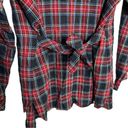 J.Jill  Plaid Buttoned Tied Blouse Size Large Petite Cotton Blend Photo 1