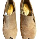 Guess Davynn Camel Ankle Booties  Leather/Suede Peep Toe Heel  size 8.5M Photo 3