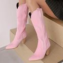 COWGIRL Chunky Heeled Boots in Pink Sz. 41 / 9.5 Photo 0