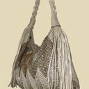 Big Buddha  awesome bag! Cream and brown chevron design with fringe and sparkle Photo 2