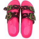 Betsey Johnson  Calli Black Pink Dopamine Fruit Print Sandals Size 7 Photo 2