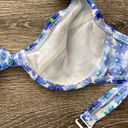 Vintage 90s Y2k swimsuit bikini top floral daisy blue Small 34 B Photo 3