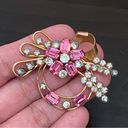 GF Vintage STAR-ART 1/20 12K  Art Deco Pink Flower Rhinestones Pendant Brooch Photo 3