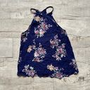 Chloe and katie  High Neck Floral Navy Sleeveless Tank Top Boho Festival CUTE XS Photo 0