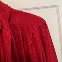 Oleg Cassini Vintage  100% silk neck tie red dot blouse, size 6 Photo 4
