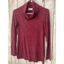 Everly Anthropologie  Cowl Neck Top Burgundy Pink Size Small Ribbed 🌸🍒 Photo 13