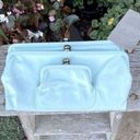 Anthropologie  Nest Turquoise Blue 4 Compartment Kiss Lock Clutch/Organizer NWT Photo 0