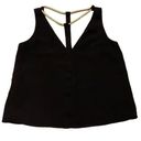 BCBGMAXAZRIA Nydia silk T strap harness Black and Gold Tank Blouse Photo 0