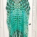Rococo  SAND turquoise blue embellished hooded kaftan maxi x Small One Size Fits Photo 0