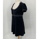 Juicy Couture Y2k  Velour Babydoll Mini Dress Puff Sleeve Geo Pattern Black L Photo 5