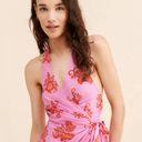 Anthropologie NWT  Pink Floral Halter Mini Dress Sz L Photo 6