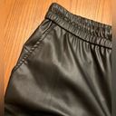 ZARA  Black Vegan Faux Leather Cargo Joggers Jogger Pants Size Large Photo 10