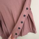 Madewell Button Sleeve Turtleneck Sweatshirt Mauve Photo 3